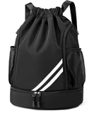 Alaska Sports Drawstring Backpack Drawstring Gym Bag, Swim Bag, Basketball Bag With Shoes Compartment And Wet Proof Pocket For