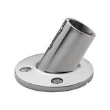 Whitecap S-1467C 60 Round Base Rail Fitting with Set Screw - 7/8 Tube x 2-5/8 Dia., CP/Zamac