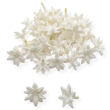 50Pcs White Blooming Jasmine Clay Beads - Handcrafted Pikake Flowers for Hawaiian Lei Making, DIY Jewelry, Earrings & Tropical C