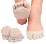 Dhavl Five Finger Half Socks No Show Liner Socks WomenS Half Toe Cover For High Heels Sandals Flats Boots Toe Topper Socks (Bei