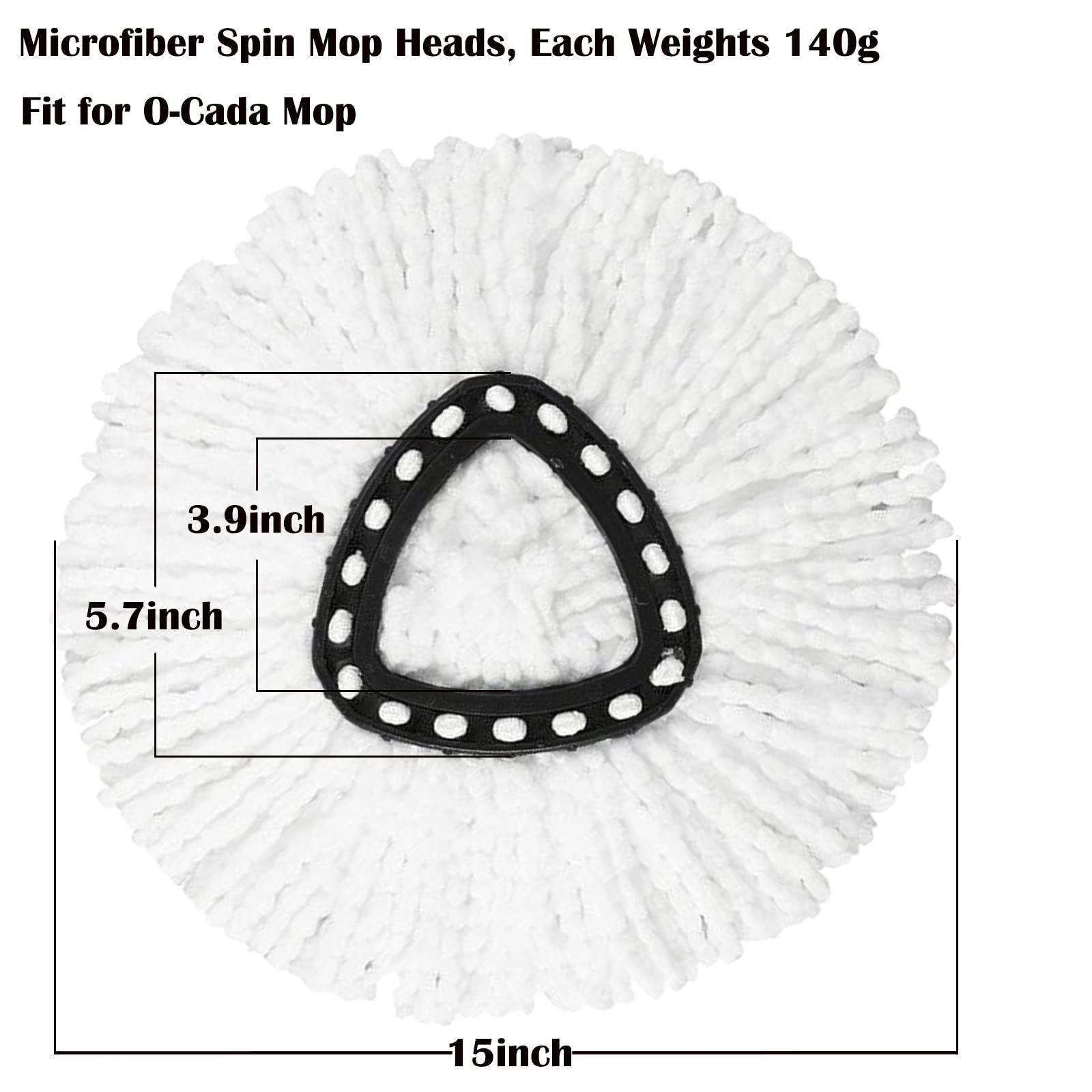 10Pack Spin Mop Replacement Heads, 100% Microfiber Spin Mop Refill for Easy Wring, 360 Degree Spinning Mop Head Replacement Comp