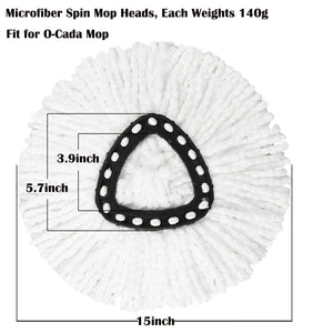 10Pack Spin Mop Replacement Heads, 100% Microfiber Spin Mop Refill for Easy Wring, 360 Degree Spinning Mop Head Replacement Comp