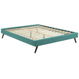CasaFoyer Loryn Platform Bed | Solid Wood Frame | Polyester Upholstery | Tapered Legs | No Box Spring Needed | Teal
