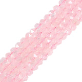 Rose Quartz 6mm Gemstone Triangle Faceted Round Loose Beads Strand 15.5 DIY Jewelry Making