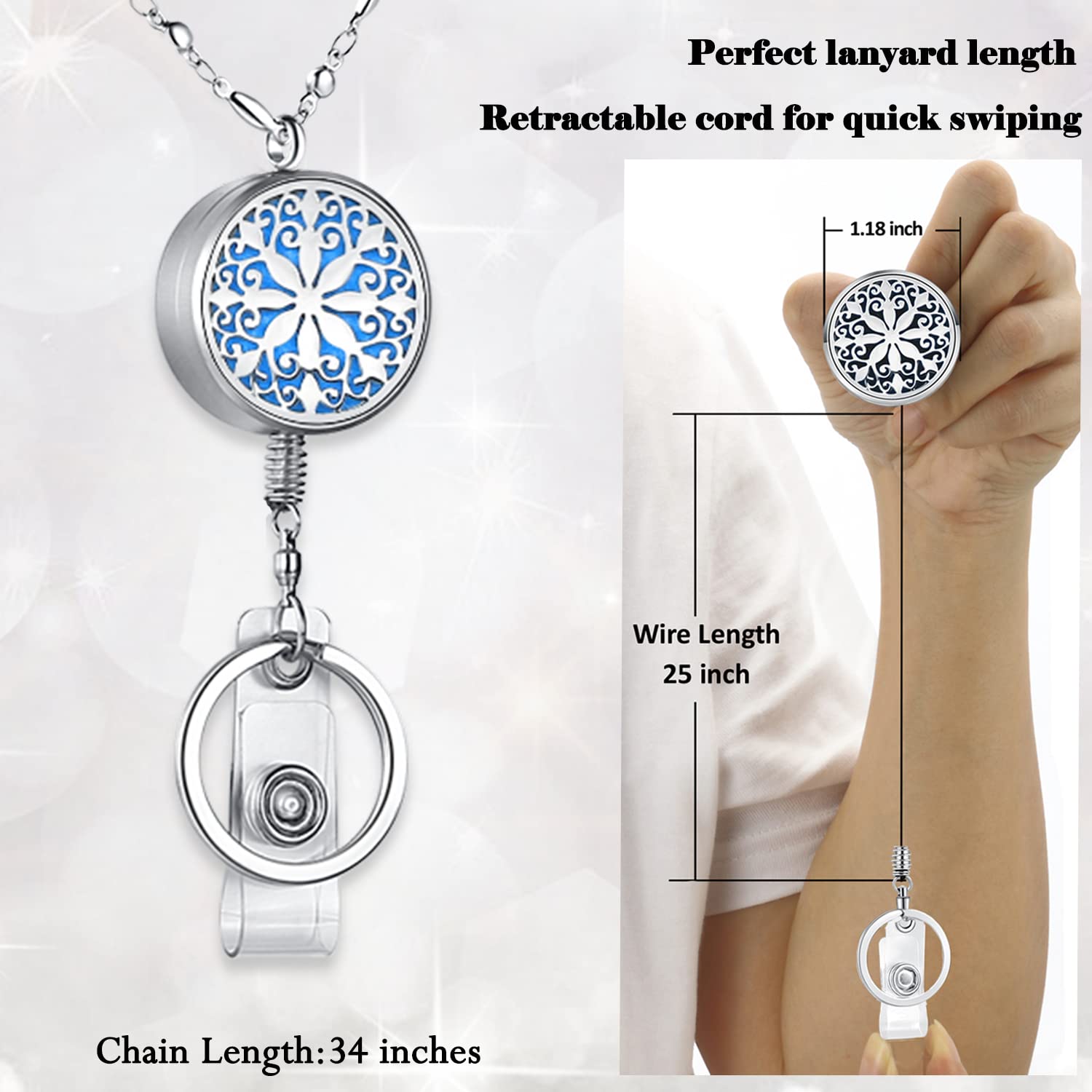 Retractable Lanyard ID Badge Holder Retractable Lanyards for ID Badges Women Cute Teacher Lanyard Necklace Nurse Accessories Wor