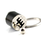 maycom Creative Auto Part Model Gear Box Keychain Six-speed Manual Transmission Shift Lever Keyring Key Chain Ring Keyrings Keyfob (Black)