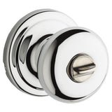 Kwikset Hancock Interior Privacy Door Knob with Lock, Door Handle For Bathroom and Bedroom, Polished Chrome Keyless Turn Lock Do