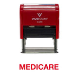 Medicare Self Inking Rubber Stamp (Red Ink) Medium