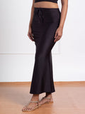 Nykd Everyday Saree Petticoat For Women - Shapewear With Drawstring, Side Slit, Mermaid Cut - Saree Shapewear, Nyoe01, Black, Xl