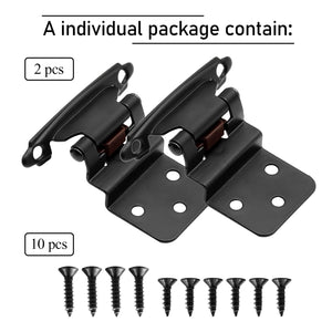 3/8 Inset Cabinet Hinges Black (15 Pairs -30 Pack) Matte Black Self Closing Cupboard Hinges for Kitchen/Bathroom/Furniture Cab