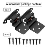 3/8 Inset Cabinet Hinges Black (15 Pairs -30 Pack) Matte Black Self Closing Cupboard Hinges for Kitchen/Bathroom/Furniture Cab