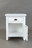 Jofran Artisan'S Craft Farmhouse Distressed 20 End Table Nightstand With Storage Cabinet, Weathered White