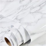 practicalWs Marble Wallpaper Granite White and Gray Wall Paper Roll 47.2 x 197 Kitchen Countertops Cabinet Furniture is Renovate