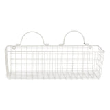Asst Antique White Wire Wall Basket Set/2