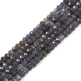 6mm Natural Iolite Faceted Rondelle Loose Beads Jewelry Making DIY Bead 16 Inch