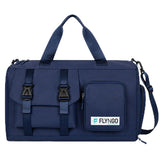 Flyngo Nylon 46Cm Travel Duffle Bag Gym Shoulder Bag For Women With Wet Pocket & Shoe Compartment Weekender Overnight Travel Lug