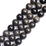 GEM-Inside 16mm Natural Golden Obsidian Stone Semi Precious Huge Beads for Jewelry Making DIY Handmade Craft Supplies 15