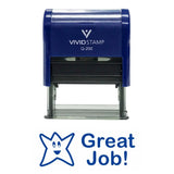 Great Job Teacher Self Inking Rubber Stamp (Blue Ink) Medium