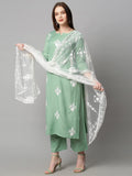 Gosriki Women'S Cotton Blend Kurta With Palazzo & Dupatta (Coin-Go_Pista_X-Large),Pista,,B0BDX4DXRP