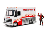 Marvel Deadpool & Taco Truck Diecast Car, 1:24 Scale Vehicle, 2.75Collectible Figurine