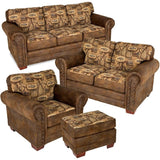 American Furniture Classics Model River Bend 4-Piece Upholstery Set, Brown