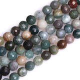 GEM-Inside Indian Agate Gemstone Loose Beads 6mm Round Faceted Energy Stone Power Beads for Jewelry Making 15