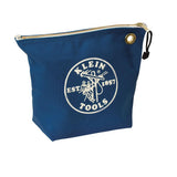 Klein Tools 5539BLU Zipper Bag, Canvas Tool Pouch is a 10Inch Consumables Bag Great for Storing Parts, Brass Grommet for Hangin