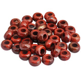 SUNYIK Red Jasper Large Hole (6mm) Rondelle Loose Charms European Bead fits Bracelet,Jewelry Makings Pack of 20