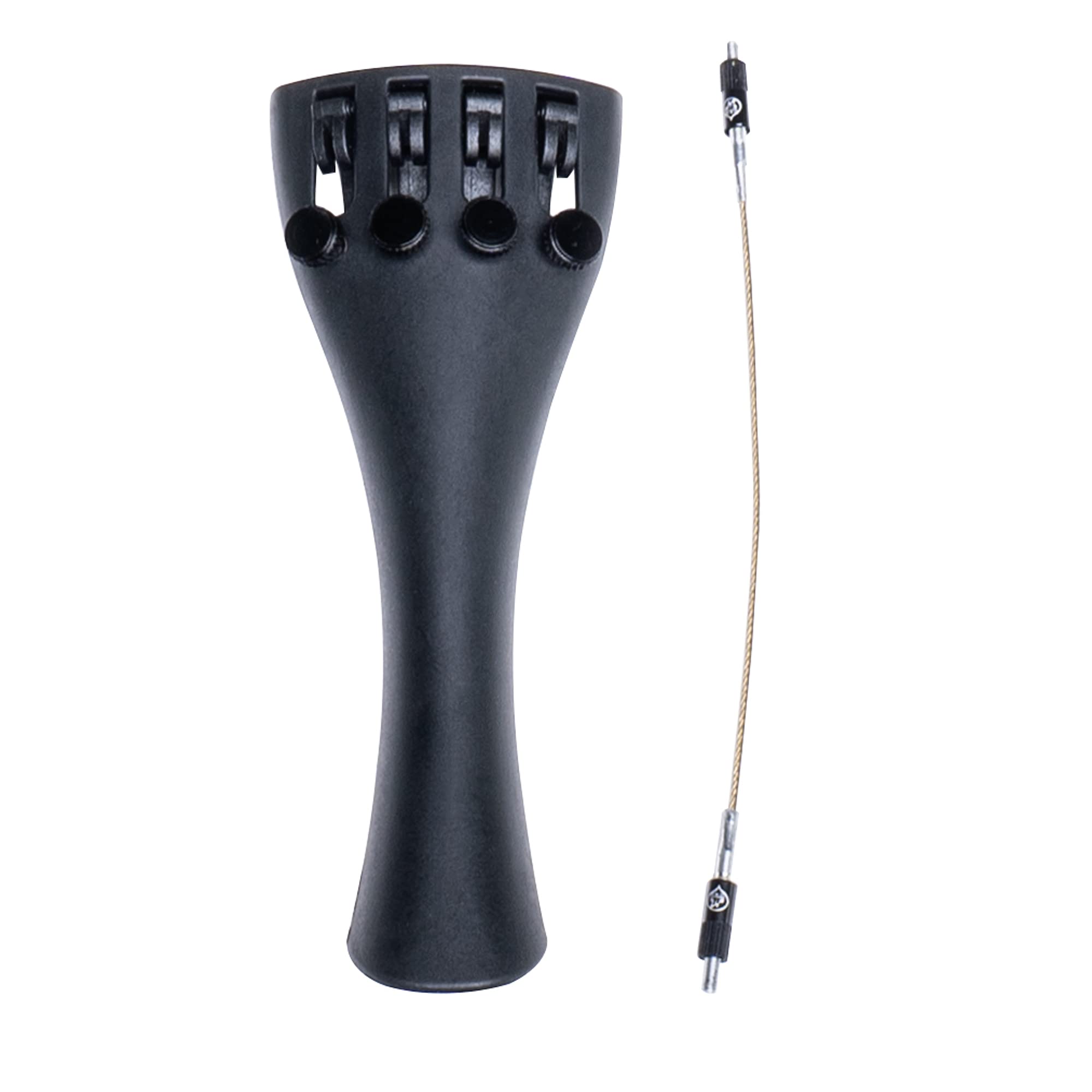 Mi&Vi French Model Carbon Fiber Tailpiece (4/4 Violin) With Built-In Fine Tuners And Titanium Tailgut - Tail Pieces Accessories 