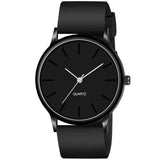 Men Casual Analogue Slim Round Dial Wrist Watch For Men'S & Boys Stainless Steel Case With Leather Belt For Men Office (Black)