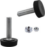 (Pack of 4) Furniture Leveling Feet 5/16 x 1-3/16 (M8 x 30 mm), Adjustable Round Legs 63/64 (25 mm) Diameter, 5/16 (M8) Thread L