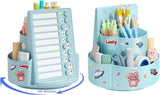 Tusmad Pen Holder | 360 Organizer with Chore Chart, Cute Plastic Caddy, Rotating Holder for Desk Pen Stand for Table, Office,