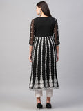 Anni Designer Women'S Georgette Chikankari Embroidered Anarkali Kurti (Naav Black-Nw2_Xxl_Black_Xx-Large),Black,2XL,Georgette,Anarkali,Kurti