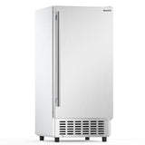 Coolski 15 W Commercial Under Counter Ice Maker Machine, 130 Lbs/Day Auto-Cleaning, 30 Lbs Storage, Stainless Steel Built-in Fre