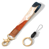 Hsxnam Wrist Lanyard Key Chain, Cute Wristlet Strap Keychain Holder for Women Men Keys ID Badges Phone Airpods, Sea Wave