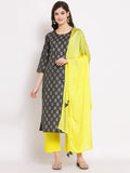 Gosriki Women'S Pure Cotton Straight Kurta With Palazzo & Dupatta (Kripal Grey_S-Go_Grey_Small),Grey,,B09GLW5Y5B