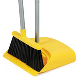 Stand Up Dustpan and Broom Set 50 Long Handle Broom with Dust Pan, with Self Cleaning Combe for Ergonomic Home Office Classro