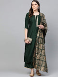 Gosriki Women'S Cotton Regular Kurta With Palazzo (Sonari_L_Green_Large),Multicolour,,B08L8CD68N