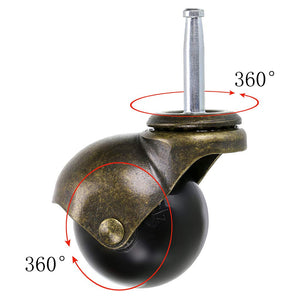 Skelang 2 Inch Ball Caster Stem Caster Wheel with Sockets, Vintage Antique Swivel Caster for Furniture, Sofa, Wood Chair, Cabine