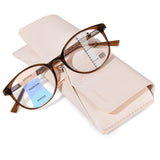 OPTOFENDY Progressive Multifocal Reading Glasses for Women Men, TR90 Blue Light Computer Readers Anti Glare/Eyestrain, Coffee 2.