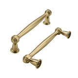 khtumeware 2 Pack 3-3/4 Inch(96mm) Brushed Brass Cabinet Pulls Satin Brass Kitchen Cabinet Handles Kitchen Cabinet Hardware for 