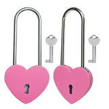 Gradleen 2PCS Single Heart Lock with Key 3.5 Inches,50mm Love Padlock Rubber Painting Rose Red Metal Love Lock for Lovelock Brid