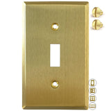 Rio Salto BRASS Metal Gold Toggle Light Switch Covers MIDSIZE Wall Plate Single Togle Switch Wallplate Decorative Wall Switch P
