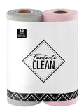 Fantasticlean Microfiber Cleaning Cloth Roll -60 Pack, Tear Away Microfiber Towels, 12 x 12, Reusable, Washable, Scratch Free, U