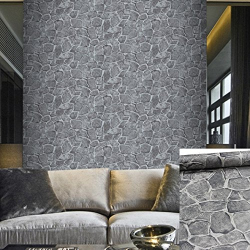 11 Yards Stone Wallpaper Peel and Stick Removable Castle Tower Rustic Contact Paper Self Adhesive Backsplash Wall Panels Decorat