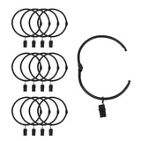 Suneration 12 Pack Openable Curtain Rings with Clips Metal Hangers Ring 3 inch Interior Diameter Rust Proof for Heavy Duty Vinta