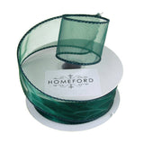 Homeford Sheer Organza Wired Edge Ribbon, 10 Yards (11/2Inch, Hunter Green)