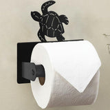Wigag Sea Turtle Toilet Paper Holder Wall Mounted, Bathroom Decorative Metal Toilet Paper Mega Roll Dispenser, Matte Black Rustp