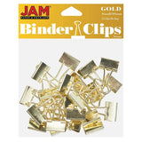 JAM PAPER Colorful Binder Clips Small 3/4 Inch (19 mm) Gold Binderclips 25/Pack