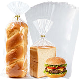 Plastic Bread Bags with Twist Ties - 30PCS Food Safe Clear Bags for Homemade Bread Sourdough, Bagels, Loaf Storage, Freezer Safe